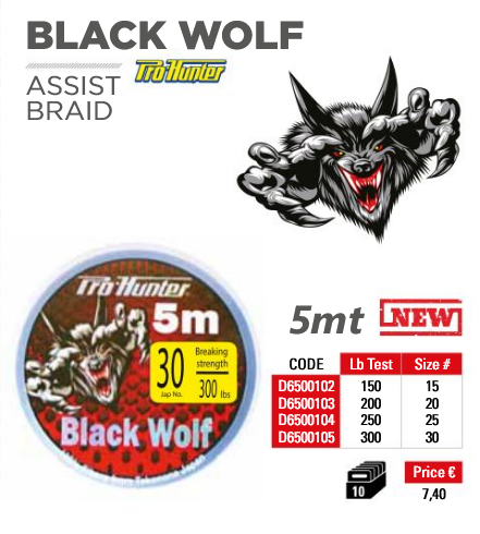 ASSIST BRAID PRO HUNTER BLACK WOLF - 5 MT