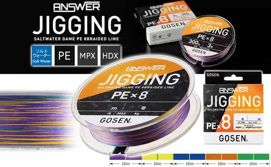 trecciato Gosen Answer Jigging 8X 300Mt. Multicolor